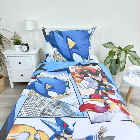Pościel bawełniana 140x200 Sonic niebieska JF24 Pościel bawełniana 140x200 Sonic niebieska JF24