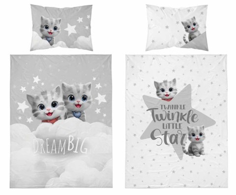 Pościel bawełniana 90x120 4994 B Kotki szara biała Mayamoo 22 Pościel bawełniana 90x120 4994 B Kotki szara biała Mayamoo 22