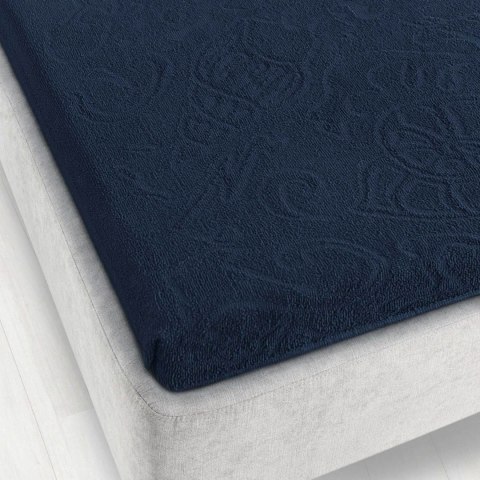 Prześcieradło frotte bez gumki 175x220 Tulipan 4 granatowe 4044/NE-020T żakardowe Zwoltex Prześcieradło frotte bez gumki 175x220 Tulipan 4 granatowe 4044/NE-020T żakardowe Zwoltex