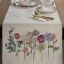 Obrus bieżnik 50x110 gobelinowy kremowy różowy kwiaty Eurofirany Obrus bieżnik 50x110 gobelinowy kremowy różowy kwiaty Eurofirany