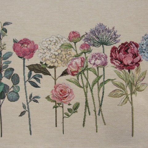 Obrus bieżnik 50x110 gobelinowy kremowy różowy kwiaty Eurofirany Obrus bieżnik 50x110 gobelinowy kremowy różowy kwiaty Eurofirany