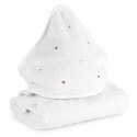 Okrycie kąpielowe 100x100 Baby 56 biały różowy serca ręcznik z kapturkiem 400g/m2 Eurofirany Okrycie kąpielowe 100x100 Baby 56 biały różowy serca ręcznik z kapturkiem 400g/m2 Eurofirany
