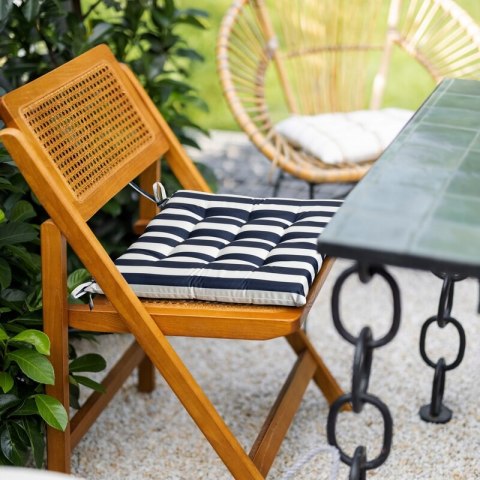 Poduszka siedzisko 40x40x5 Garden granatowa pasy ogrodowa wodoodporna Eurofirany Poduszka siedzisko 40x40x5 Garden granatowa pasy ogrodowa wodoodporna Eurofirany