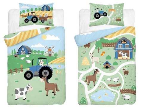 Pościel bawełniana 100x135 4791 B Farma zielona traktor niebiekski Mayamoo 70 Pościel bawełniana 100x135 4791 B Farma zielona traktor niebiekski Mayamoo 70