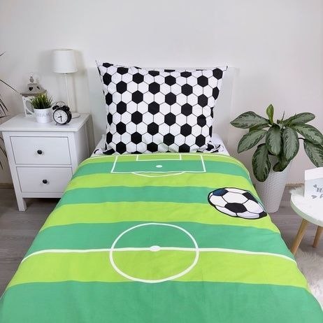 Posciel bawełniana 140x200 Piłka nożna boisko zielona poszewka 70x90 JF24 Posciel bawełniana 140x200 Piłka nożna boisko zielona poszewka 70x90 JF24