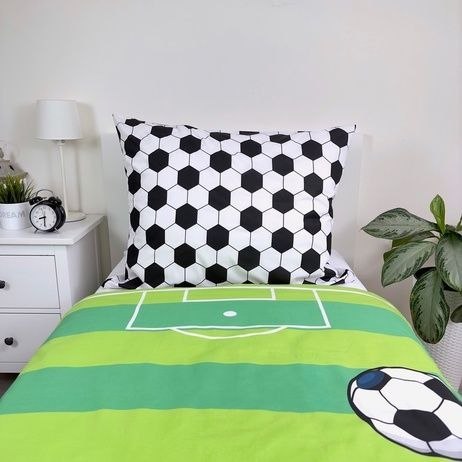 Posciel bawełniana 140x200 Piłka nożna boisko zielona poszewka 70x90 JF24 Posciel bawełniana 140x200 Piłka nożna boisko zielona poszewka 70x90 JF24