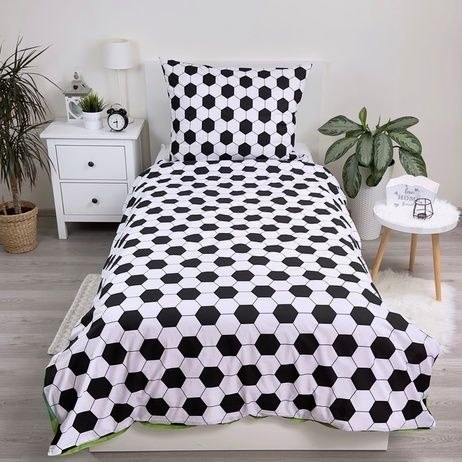 Posciel bawełniana 140x200 Piłka nożna boisko zielona poszewka 70x90 JF24 Posciel bawełniana 140x200 Piłka nożna boisko zielona poszewka 70x90 JF24