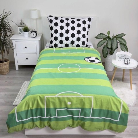 Posciel bawełniana 140x200 Piłka nożna boisko zielona poszewka 70x90 JF24 Posciel bawełniana 140x200 Piłka nożna boisko zielona poszewka 70x90 JF24
