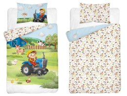 Pościel bawełniana 90x120 4781 A Farma zielona traktor niebieski Mayamoo 70