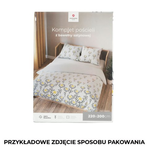 Pościel satynowa 160x200 Bellis biała żółta kwiaty 100062/SAT/000/160200/1 Pościel satynowa 160x200 Bellis biała żółta kwiaty 100062/SAT/000/160200/1