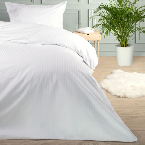 Poszewka hotelowa 50x60 biała adamaszkowa na zakładkę paski 1 cm Poszewka hotelowa 50x60 biała adamaszkowa na zakładkę paski 1 cm