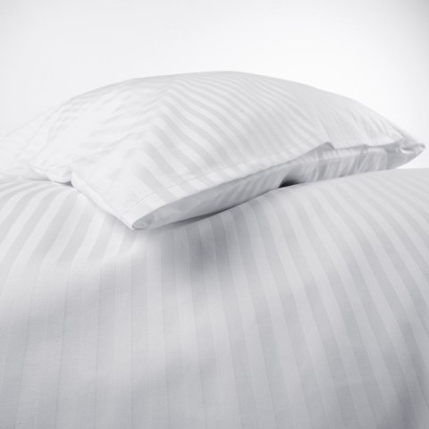 Poszewka hotelowa 50x70 biała adamaszkowa na zakładkę paski 1 cm Poszewka hotelowa 50x70 biała adamaszkowa na zakładkę paski 1 cm