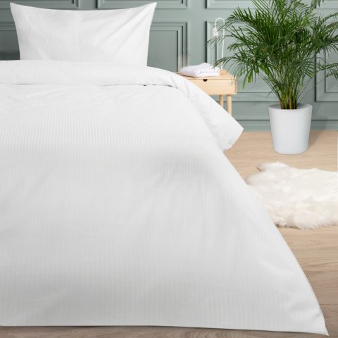 Poszewka hotelowa 70x80 biała adamaszkowa na zakładkę paski 4 mm Poszewka hotelowa 70x80 biała adamaszkowa na zakładkę paski 4 mm