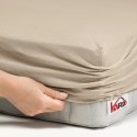 Prześcieradło jersey z gumką 70x140 beżowe cappuccino 076 grube 150g/m2 KARO Prześcieradło jersey z gumką 70x140 beżowe cappuccino 076 grube 150g/m2 KARO