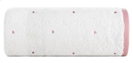 Ręcznik dziecięcy 70x140 Baby 56 biały różowy serca 480g/m2 Eurofirany