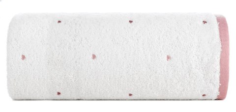 Ręcznik dziecięcy 70x140 Baby 56 biały różowy serca 480g/m2 Eurofirany Ręcznik dziecięcy 70x140 Baby 56 biały różowy serca 480g/m2 Eurofirany