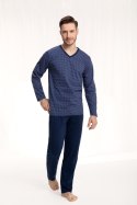 Piżama męska długa w serek 795 rozmiar 2XL granatowa Luna Piżama męska długa w serek 795 rozmiar 2XL granatowa Luna