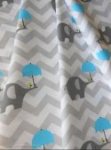 Pościel bawełniana 140x200 wzór 1139E Słonik z niebieską parasolką Nowość Pościel bawełniana 140x200 wzór 1139E Słonik z niebieską parasolką Nowość