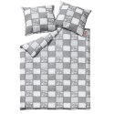 Pościel z kory 160x200 wzór 167 Paczłork falbanka szara biała na guziki 100% bawełna gruba Pościel z kory 160x200 wzór 167 Paczłork falbanka szara biała na guziki 100% bawełna gruba