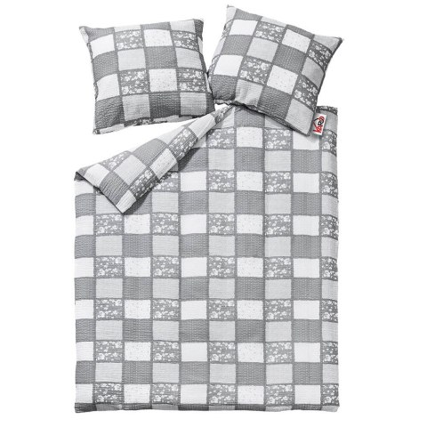 Pościel z kory 160x200 wzór 167 Paczłork falbanka szara biała na guziki 100% bawełna gruba Pościel z kory 160x200 wzór 167 Paczłork falbanka szara biała na guziki 100% bawełna gruba
