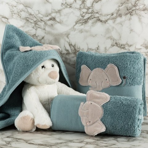 Okrycie kąpielowe 100x100 Baby 59 niebieski Słonik ręcznik z kapturkiem 400g/m2 Eurofirany Okrycie kąpielowe 100x100 Baby 59 niebieski Słonik ręcznik z kapturkiem 400g/m2 Eurofirany