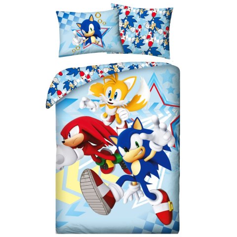 Pościel bawełniana 140x200 Sonic niebieska poszewka 70x90 Kids 13 Halantex Pościel bawełniana 140x200 Sonic niebieska poszewka 70x90 Kids 13 Halantex