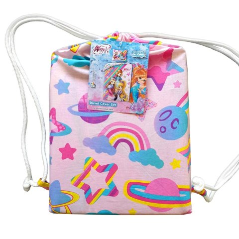 Pościel bawełniana 140x200 Winx czarodzeijki różowa poszewka 70x90 + worek bawełniany Kids 13 Halantex Pościel bawełniana 140x200 Winx czarodzeijki różowa poszewka 70x90 + worek bawełniany Kids 13 Halantex