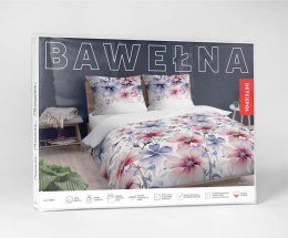 Pościel bawełniana 140x200 biała kolorowa kwiaty z jedną poszewką 4965A Bawełna 84