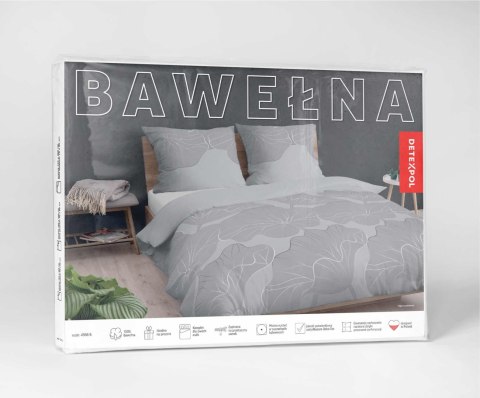 Pościel bawełniana 140x200 szara kwiaty z jedną poszewką 4966B Bawełna 84 Pościel bawełniana 140x200 szara kwiaty z jedną poszewką 4966B Bawełna 84