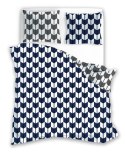Pościel bawełniana 160x200 Pure 07 geometria granatowa szara Faro Pościel bawełniana 160x200 Pure 07 geometria granatowa szara Faro