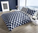 Pościel bawełniana 160x200 Pure 07 geometria granatowa szara Faro Pościel bawełniana 160x200 Pure 07 geometria granatowa szara Faro