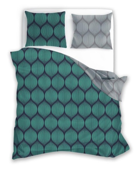 Pościel bawełniana 220x200 Pure 09 geometria zielona szara Faro Pościel bawełniana 220x200 Pure 09 geometria zielona szara Faro