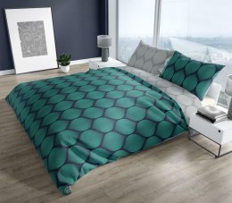 Pościel bawełniana 220x200 Pure 09 geometria zielona szara Faro