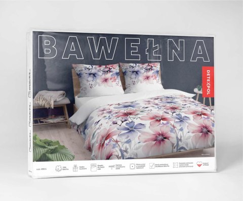 Pościel bawełniana 220x200 biała kolorowa kwiaty 4965A Bawełna 84 Pościel bawełniana 220x200 biała kolorowa kwiaty 4965A Bawełna 84