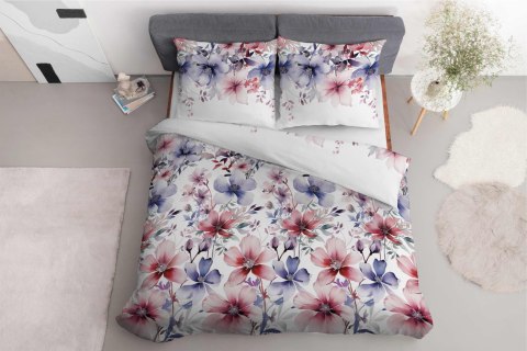Pościel bawełniana 220x200 biała kolorowa kwiaty 4965A Bawełna 84 Pościel bawełniana 220x200 biała kolorowa kwiaty 4965A Bawełna 84