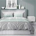 Pościel bawełniana 220x200 miętowa szara geometria 4961A Bawełna 84 Pościel bawełniana 220x200 miętowa szara geometria 4961A Bawełna 84
