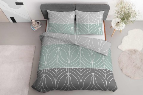 Pościel bawełniana 220x200 miętowa szara geometria 4961A Bawełna 84 Pościel bawełniana 220x200 miętowa szara geometria 4961A Bawełna 84