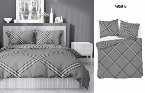 Pościel bawełniana 220x200 szara geometria 4959B Bawełna 84 Pościel bawełniana 220x200 szara geometria 4959B Bawełna 84