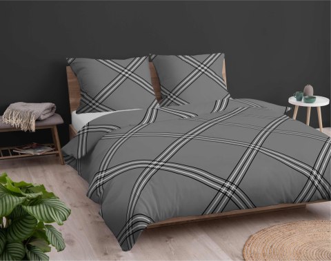 Pościel bawełniana 220x200 szara geometria 4959B Bawełna 84 Pościel bawełniana 220x200 szara geometria 4959B Bawełna 84