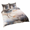 Pościel satynowa 140x200 Kwiaty szara beżowa 12405 SATYNLOVE PREMIUM Pościel satynowa 140x200 Kwiaty szara beżowa 12405 SATYNLOVE PREMIUM