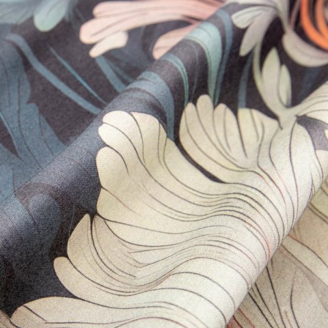 Pościel satynowa 160x200 Kwiaty czarna pudrowa 12404 SATYNLOVE PREMIUM Pościel satynowa 160x200 Kwiaty czarna pudrowa 12404 SATYNLOVE PREMIUM