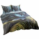 Pościel satynowa 220x200 Liście czarna turkusowa 12403 SATYNLOVE PREMIUM Pościel satynowa 220x200 Liście czarna turkusowa 12403 SATYNLOVE PREMIUM
