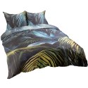 Pościel satynowa 220x200 Liście czarna turkusowa 12403 SATYNLOVE PREMIUM Pościel satynowa 220x200 Liście czarna turkusowa 12403 SATYNLOVE PREMIUM