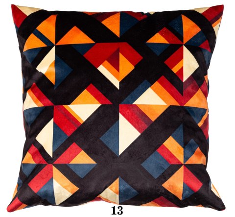 Poszewka dekoracyjna 40x40 Druk 13 Geometryczna pomarańczowa kolorowa welurowa Faro Poszewka dekoracyjna 40x40 Druk 13 Geometryczna pomarańczowa kolorowa welurowa Faro