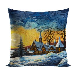 Poszewka świąteczna 40x40 Miasteczko wielokolorowa PBN290/POP/009/040040/1