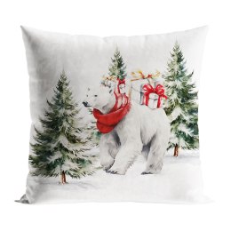 Poszewka świąteczna 45x45 Miś polarny wielokolorowa PBN280/POP/009/045045/1
