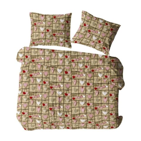 Poszewka z kory 40x40 beżowa wielokolorowa serca kratka 827N 1271E Bielawa KARO Poszewka z kory 40x40 beżowa wielokolorowa serca kratka 827N 1271E Bielawa KARO