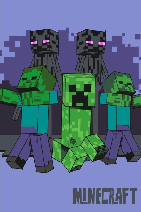 Kocyk z mikrofibry 100x150 Minecraft Mobs coming for you Kids25 Kocyk z mikrofibry 100x150 Minecraft Mobs coming for you Kids25