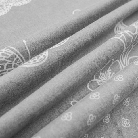 Pościel flanelowa 140x200 31503/2 szary biały kwiaty z jedną poszewką Flanelove Pościel flanelowa 140x200 31503/2 szary biały kwiaty z jedną poszewką Flanelove