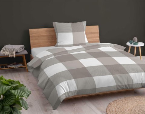 Pościel flanelowa 140x200 beżowa kratka z jedną poszewką 4944 B Flanela 2024 Pościel flanelowa 140x200 beżowa kratka z jedną poszewką 4944 B Flanela 2024
